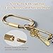 Muitcdo Brass Key Rings Bulk, Gold Key Chain Organizer Holder for Men Women with Secure Screw Locking, Cute Purse Bag Charms for Handbags, Small Carabiner Clip for Dog Leash Pet Tags (8 Pack)