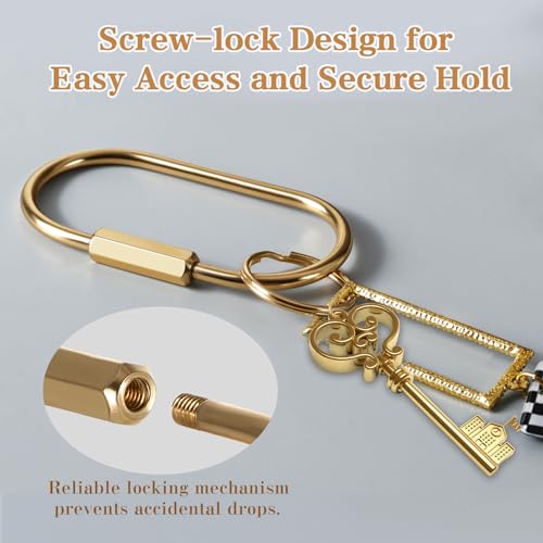 Image of Muitcdo Brass Key Rings Bulk, Key Chain Organizer Holder for Men Women with Secure Screw Locking