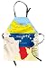 ABAKUHAUS Venezuela Delantal de Cocina, Colorido Mapa detallado, Estampados con Tecnología Digital A Prueba de Agua y Suciedad, Multicolor