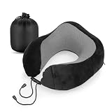Cozyor Nackenkissen klein & kompakt, mit Memory Foam, verstellbarem Verschluss & praktischer Tasche, Nackenhörnchen bequem für Flugzeug & Reisen für Kinder & Erwachsene