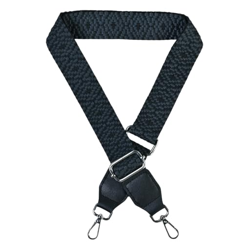 Kaiyzo Sangle Sac Bandouliere Réglable, Bandouliere pour Sac à Main à Boucle Argentée, Sangle de Remplacement 3.8cm Larges, Bandoulières pour Sacs Bandoulière 85-144cm, Accessoires de Bagages, Noire
