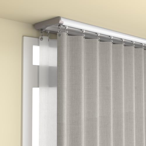 Silent Curtain Track Ceiling Mount 5 ft - 16 ft, Wide 4" White Aluminum track Curtains Rail Set (Double track, 10.7 feet)