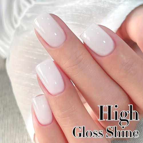 Double Rhythm 15ML Gel Nail Polish Pure Sheer Same Color Same Bottle Soak Off Gel Polish Art Manicure Salon DIY at Home for Women (Milky White-A1075) - Thumbnail 5