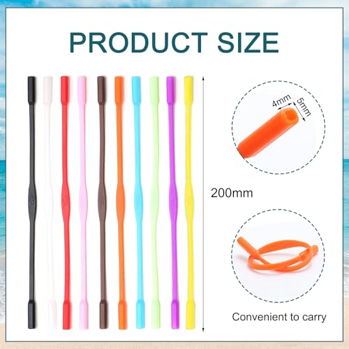 EUYKQNOI 10er Pack brillenband kinder Brillenbänder für Kinder,brillenband baby Brillenband Sport Kinder Silikon Brillenbänder,einstellbar rutschfester Silikon Sonnenbrillen Band Brillen Kordel Halter