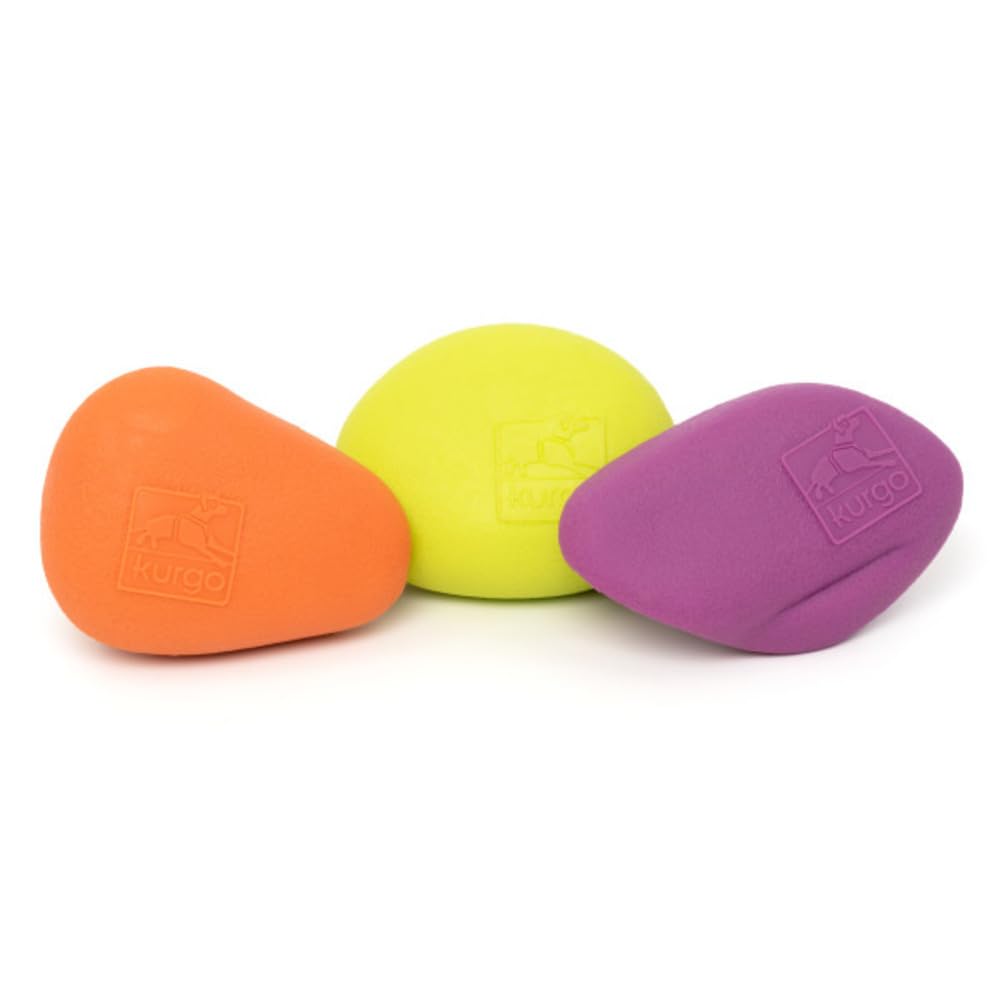 Kurgo - Gioco da Riporto per Cani adatto al Gioco in Acqua, con Struttura Resistente, Elementi Galleggianti, Colori Vivaci e Materiale Non Tossico - Confezione da 3