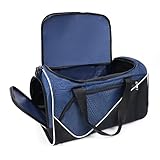 Menolana Sports Gym Bag Travel Duffle Bag Storage Bag Adjustable Shoulder Strap Overnight Bag with Shoe Compartment for Travel Fitness, Navy Blue