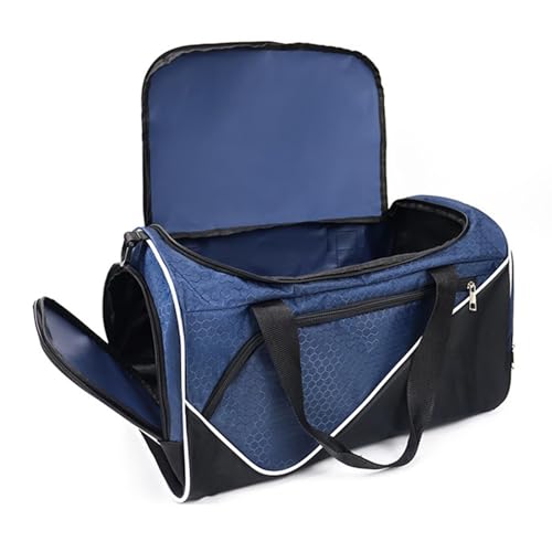 Menolana Sports Gym Bag Travel Duffle Bag Storage Bag Adjustable Shoulder Strap Overnight Bag with Shoe Compartment for Travel Fitness, Navy Blue