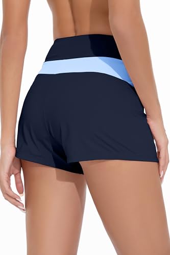 Image of Beautikini Period Swimwear Menstrual Leakproof Swim Shorts Quick Dry 3 inch High Waist Bathing Suit Bottoms for Teen Girls Women