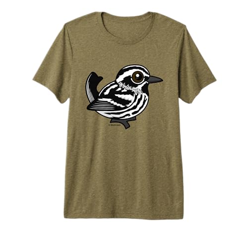 Cute Cartoon Black-and-white Warbler Birdorable Species Premium Tri-blend T-Shirt