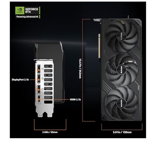 Image of GIGABYTE GeForce RTX 5090 WINDFORCE OC 32GB GDDR7 Graphics Card, 512-Bit, PCI Express x16, Triple Fan Cooling System