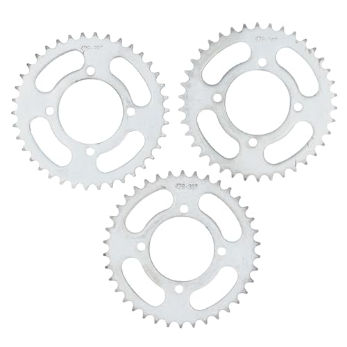 3PCS Motorcycle Rear Sprocket Cog Steel 428 38T for ATV Go Kart, Installation, Accuracy, Durably Material