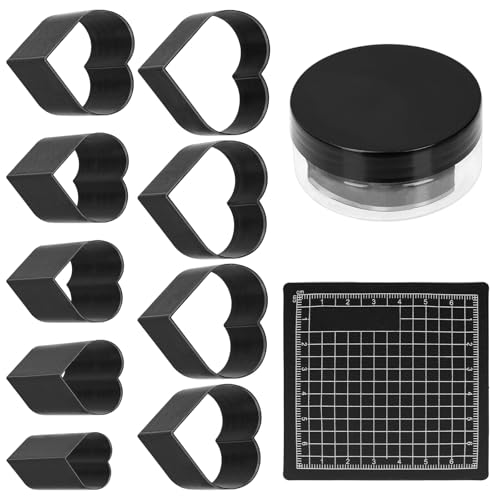 Mardatt Lot de 10 outils de poinçonnage pour cuir en forme de cœur 15, 20, 25, 30, 35, 40, 45, 50, 55 mm, matrices de découpe pour cuir, kit d'outils de découpe pour travaux manuels