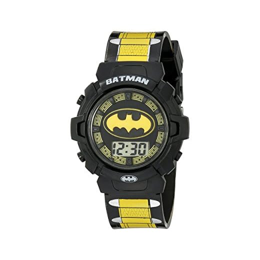 DC Comics Relógio infantil Batman BAT4177 com mostrador digital de quartzo multicolorido, Preto, Digital, movimento de quartzo