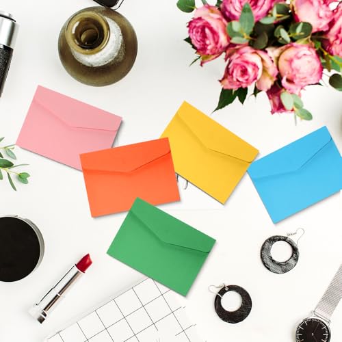 Mini Briefumschläge Bunt Mini Umschläge 11.5 x 8 cm Briefumschlag Kuvert Kleine Briefumschläge Envelopes für Hochzeit Geburtstage Partys Gruß-Karten 50 Stück