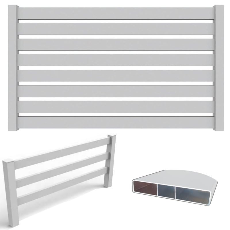 Listone doga AluMIA150 in Alluminio spessore 20mm profili per recinzioni frangivento staccionate (Bianco, 15x180cm)