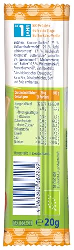 HiPP Elefant Müesli Riegel Butterkeks in Apfel-Vanille (24 x 20g), ab 1 Jahr, Süße nur aus Früchten, in bester Bio-Qualität