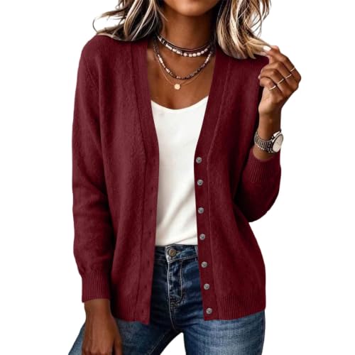 Cardigan Sweaters for Women V Neck Long Sleeve Knit Cardigans Shrug - image 1