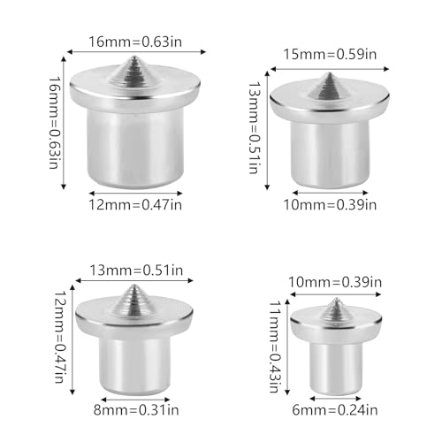16PCS Dübel Zentrierspitze Dübelhilfe Dübelloch Markierer Dübelsetzer Holzdübel Set 6/8/10/12 mm, Holzdübel-Zentrierspitzen Für Holzarbeiten Bohrwerkzeuge