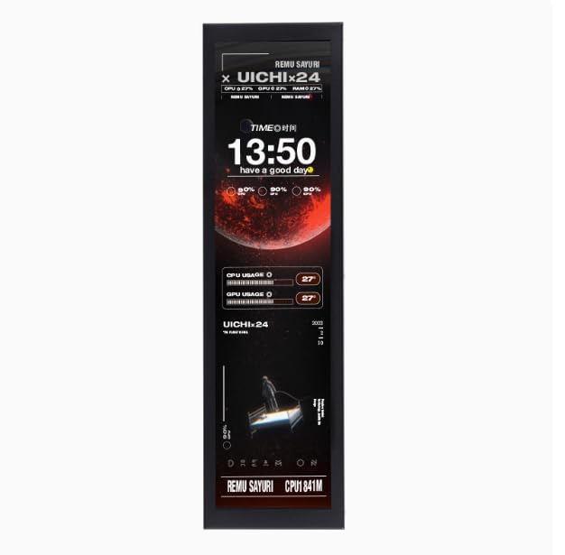 Image of 11.3 Inch Auiliary Screen for Shiny Snake G600, 480 * 1920 Resolution with 20+ Preloaded Monitoring Themes, Black