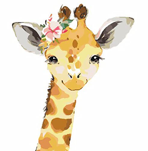 Broderie point de croix girafe mignonne, kit d'artisanat haut de gamme en coton 11CT - 2