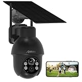 ANRAN 2K Security Camera Outdoor-Solar Camera Wireless with 360° View, Smart Siren, Spotlights, 2K Color Night Vision, AI Human Detection, 2-Way Talk, Compatible with Alexa, Q3 Black