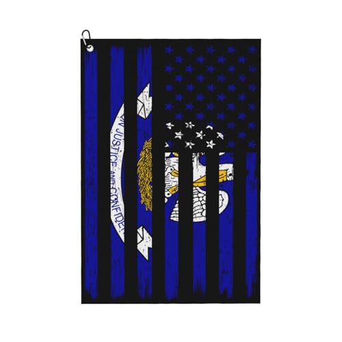 NAZIIQW US and Flag of Louisiana (1912-2006) Golf Towel for