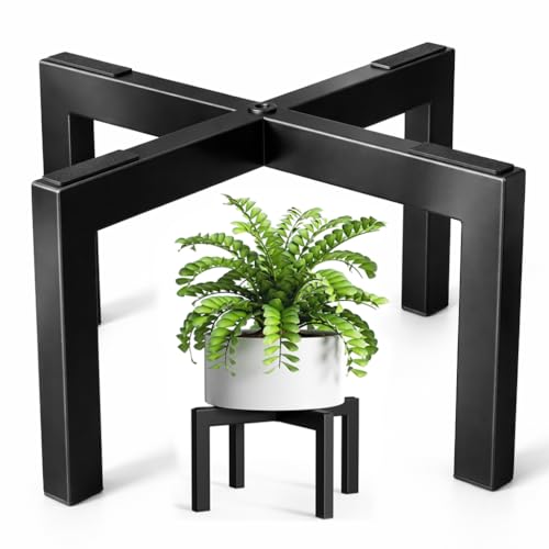 pickpiff Plant Stand Indoor Outdoor Flower Holder Riser Low Profile 150lbs Heavy Duty For Pots 512 Black Metal