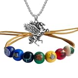 HJYZY 2 pezzi Mezzosangue braccialetto di perline di legno mitologia greca collana adulti Cosplay costume gioielli accessorio