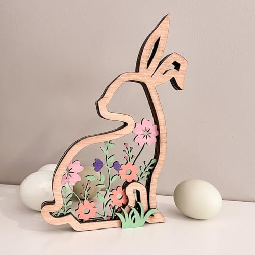 Cartel de madera de conejo de Pascua y decoración rústica de granja 6