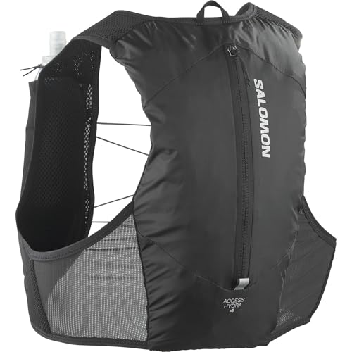 Salomon Hydra Access Vest 4 One Flask, Mochila hidratación Ligera, Bolsillos de Acceso rápido, Bebida Sencilla con SensiFit, Frasco 500ml para Carreras Cortas