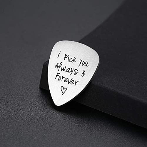 Stainless Steel I Pick You Always And Forever Lettering Guitar Picks Celluloid Mediators For Acoustic Electric Guitar Accessories #TOP3