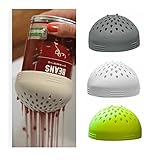 Aesackir Confezione da 3 mini scolapasta multifunzionali, piccoli colini e colini, colino per lattine, set di colini in silicone, può filtrare colino in rete alimentare, gadget da cucina salvaspazio immagine