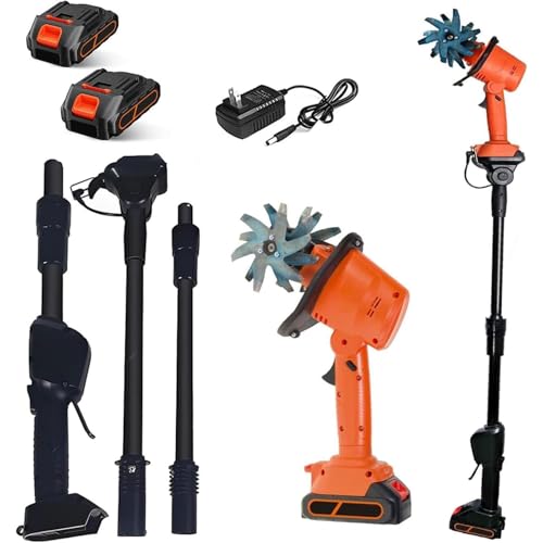 Motozappa Elettrica Da Giardino Senza Fili 21V – Rototiller Leggero Con Profondità E Larghezza Di 10cm, 2 Batterie E Asta Telescopica Da 1,3M – Ideale Per Prato, Cortile, Fattoria & Orto