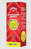 Callaway Chrome Soft Triple Track 360 Golf Balls (Yellow, 3pk) 1 Sleeve 2024