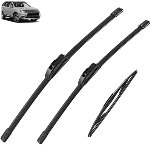 michengxxx Wiper Blade Set for Mitsubishi Outlander 2 2007-2012 2008, Aerodynamic All-Climate Front and Rear Windshield Replacement