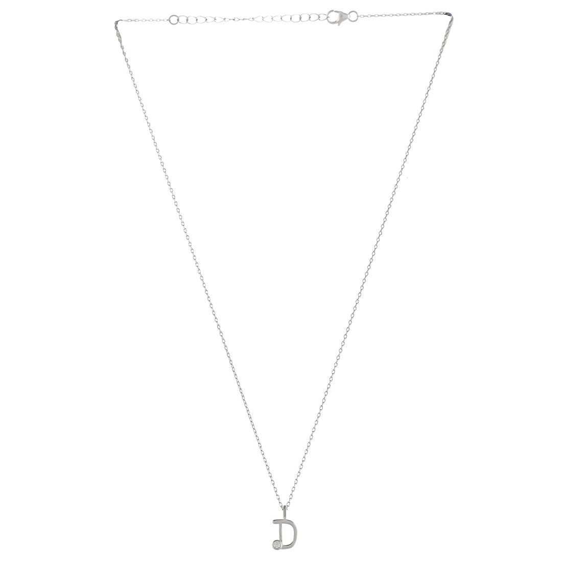 Alphabet D Round Cut CZ Pendant-image-7