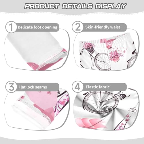 Girls' Leggings Girls Stretch Leggings Paris Eiffel Tower Theme Children's Yoga Pants Clothes Kids Dance Tights Place4