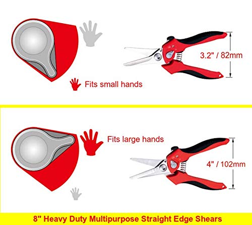 8 Inch Heavy Duty Professional Spring Loaded Multipurpose Straight Edge Shears #TOP3