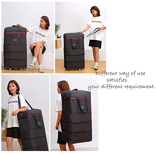 Elda Foldable Expandable Luggage with Spinner Wheels Rolling Duffel Bag Travel Bag Suitcase Large Capacity Lightweight for Men Women by Elda - Used condition - Image 4