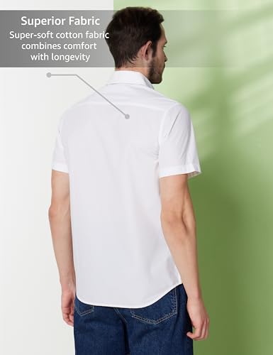 Image of Symbol Premium Men's Cotton Poplin Casual Shirt - Regular Fit | Half Sleeve | Pure Cotton (Available in Plus Sizes)