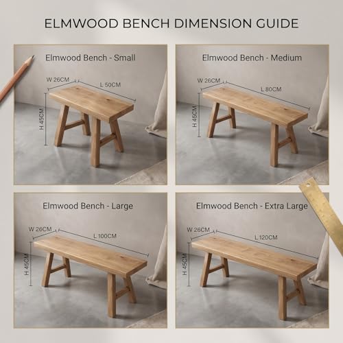 Banco rústico de madera para entrada estrecha y decoración de salones 8