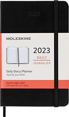 Moleskine 12-Month Daily Planner 2023, Daily Diary 2023, Soft Cover and Elastic Closure, Large Size 13 x 21 cm, Colour Sapphire Blue