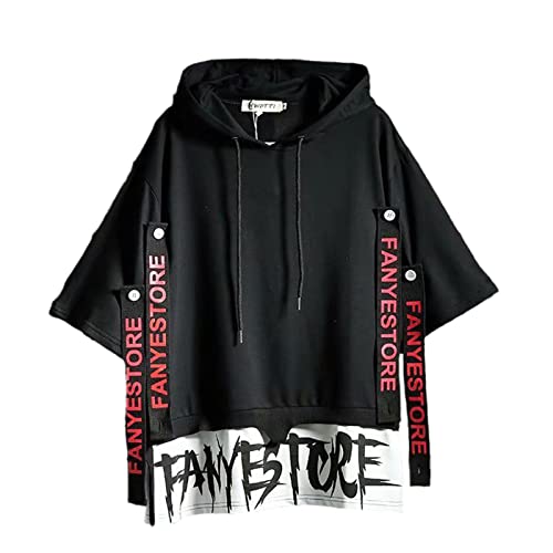 EGSDMNVSQ Sweat à Capuche Japonais Harajuku Streetwear Techwear pour Homme Sweatshirt Cover