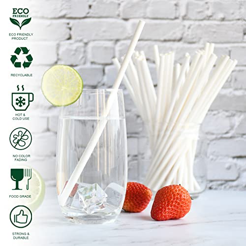 1000 Pieces White Disposable Paper Straws 7.7" x 0.25" - Bulk Pack for Bars, Hotels, Restaurants - Image 3