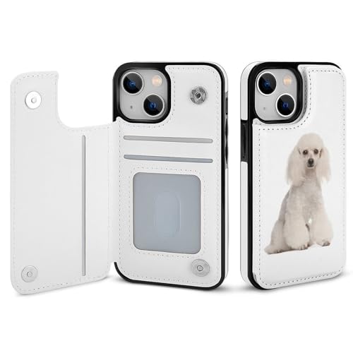 適用 iPhone15ProMax用ケース 手帳型 プードル 犬 スマホケース カード収納 スタンド機能 アイフォン15ProMaxケース 耐衝撃 PUレザー カバー 財布型 Case