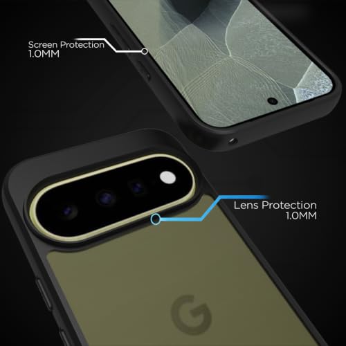 Image of RIGGEAR Shockproof Sleek Hybrid Armor Back Cover Case for Google Pixel 11 / Pixel 11 Pro (Smoke Black Matte PC + Black TPU Bumper)
