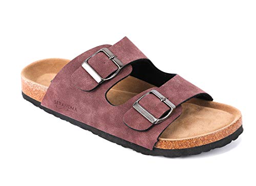 Seranoma Slide Sandals For Women - Comfortable Slip On Cork Footbed Sandals With Adjustable Buckles - Ladies Slip-Resistant Platform Summer Flat Sandals For Beach, Home, Indoor And Outdoor Use #TOP2