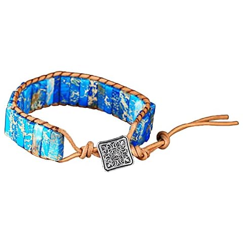 KunBead Blue Imperial Jasper Chakra Bracelet Cover