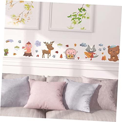 HONMEET 2 conjuntos de adesivos de parede de nuvem de animais decalques de azulejo adesivos florais