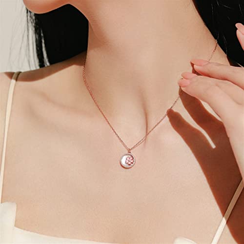 Collier fleur de cerise en argent 925 maille jaseron - 4